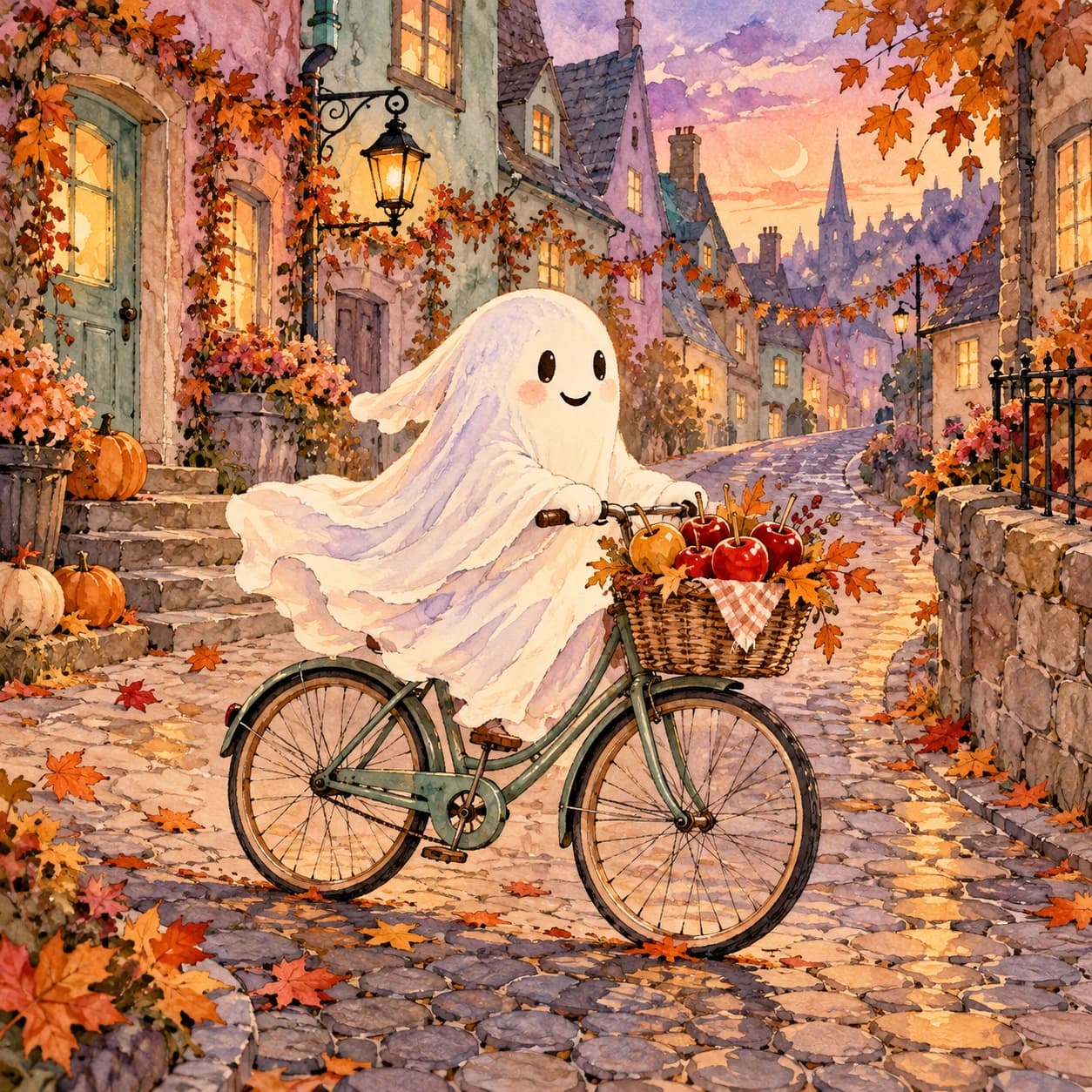 Diseño de Halloween Paseo fantasmal en bicicleta