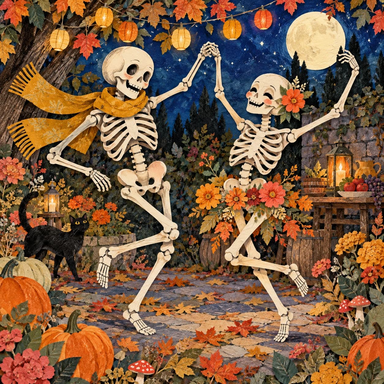 Diseño de Halloween Baile de esqueletos